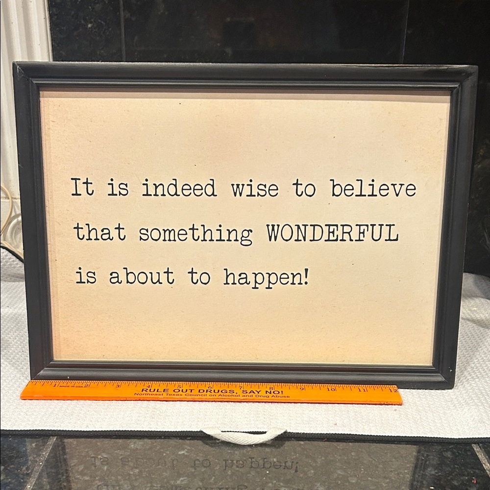 Creative Co-Op Black and Cream Inspirational Sign